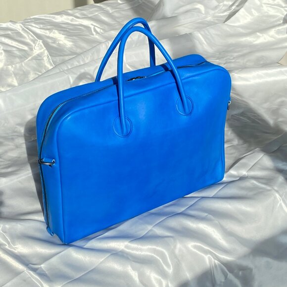 Isaac Reina Bond Satchel in cyan - laptop or weekender! - Picture 15 of 15